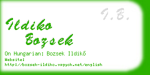 ildiko bozsek business card
