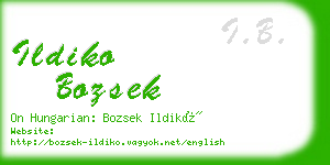 ildiko bozsek business card